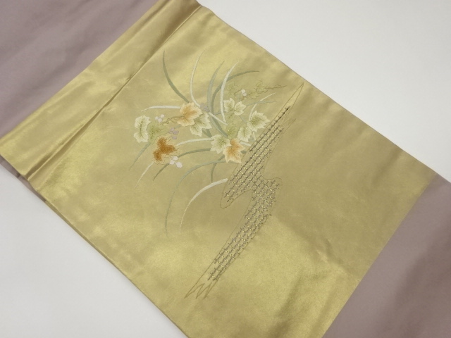 汕頭相良刺繍葉模様名古屋帯